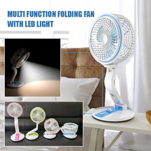 Rechargeable Folding Fan with LED Light - Image 4