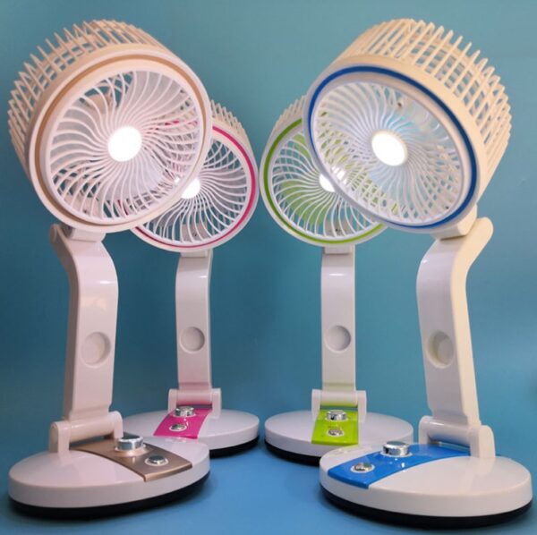 Rechargeable Folding Fan with LED Light - Image 2